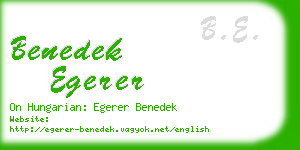 benedek egerer business card